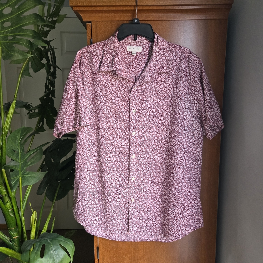 Men's Casual Floral Button Down Shirt